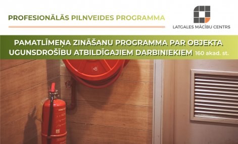 Pamatlīmeņa zināšanu programma par objekta ugunsdrošību atbildīgajiem darbiniekiem